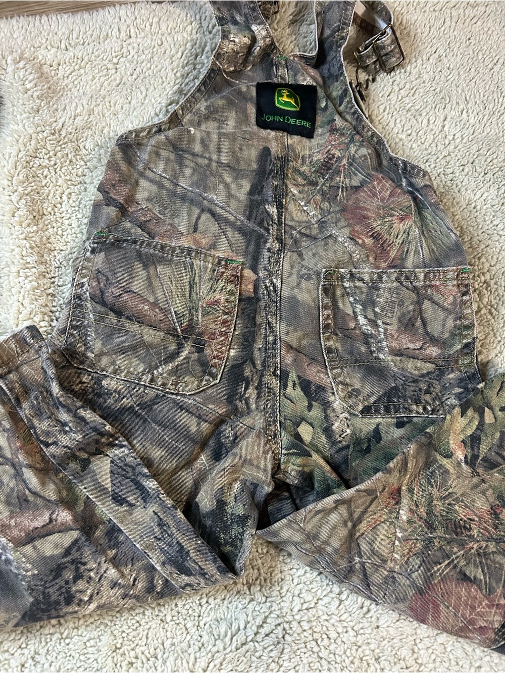 John Deere Realtree-Style Camo Overalls in Green/Brown
